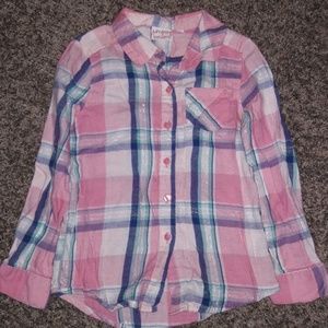 Size 5 plaid long-sleeved button up shirt